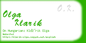 olga klarik business card